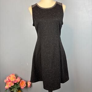 Old Navy Blackjack Tweed Knit Sleeveless Cocktail Dress Fit Flare A Line Black M